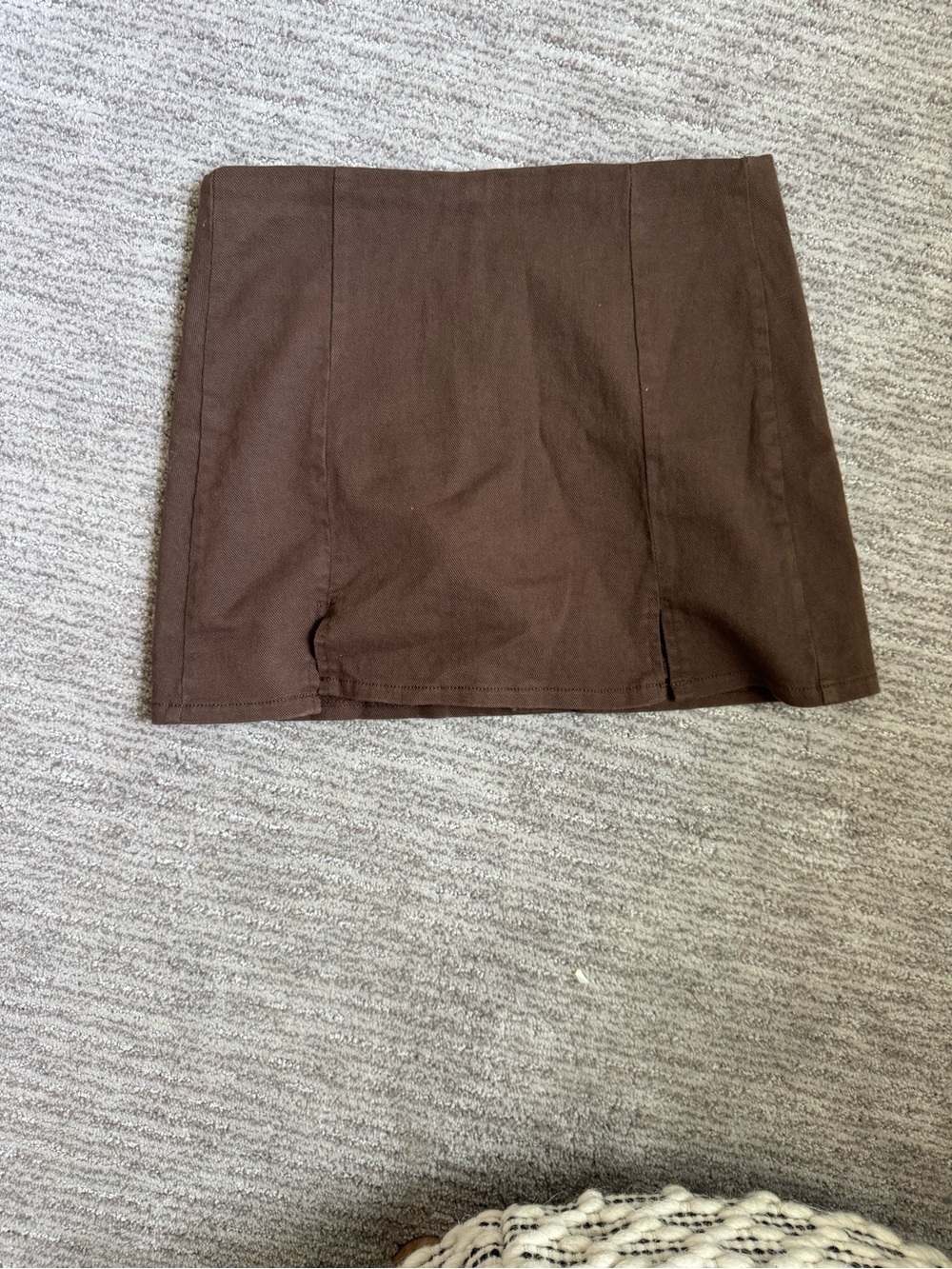 Windsor Brown Mini Skirt with Front Slits